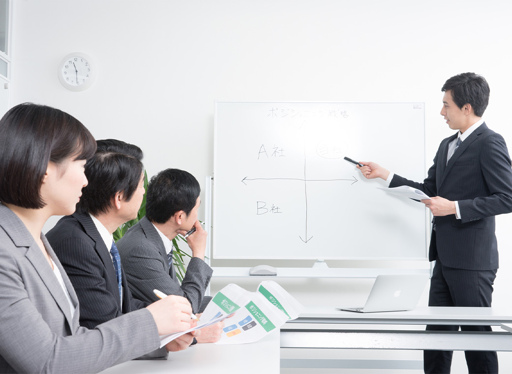講演前に
